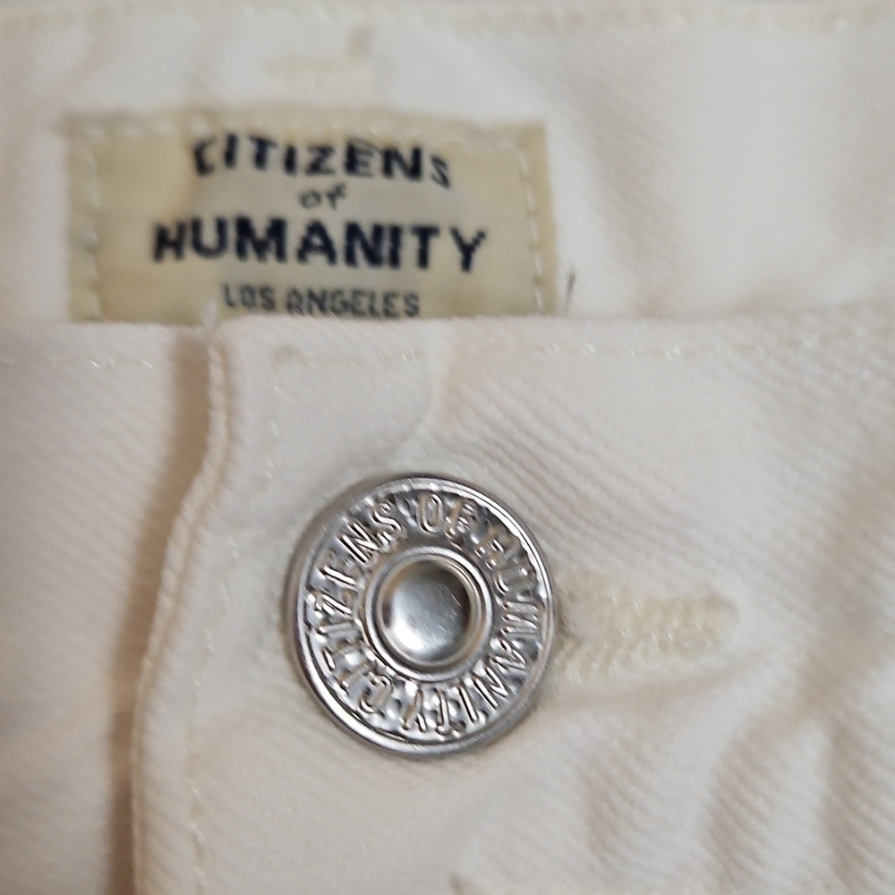 Citizens of Humanity Dree Crop High Rise Slim Straight White Jeans Sz 28 Womens - Picture 4 of 10